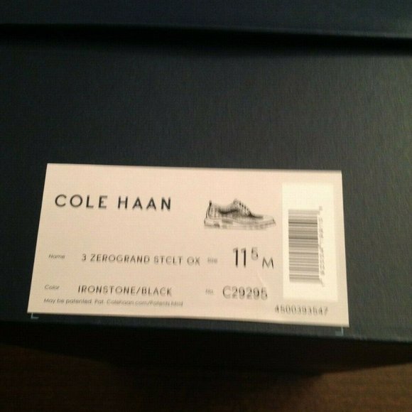 Cole Haan Men's ZeroGrand Gray Stitchlite Wingtip Oxford Shoes 11.5M -New in Box - Picture 10 of 11